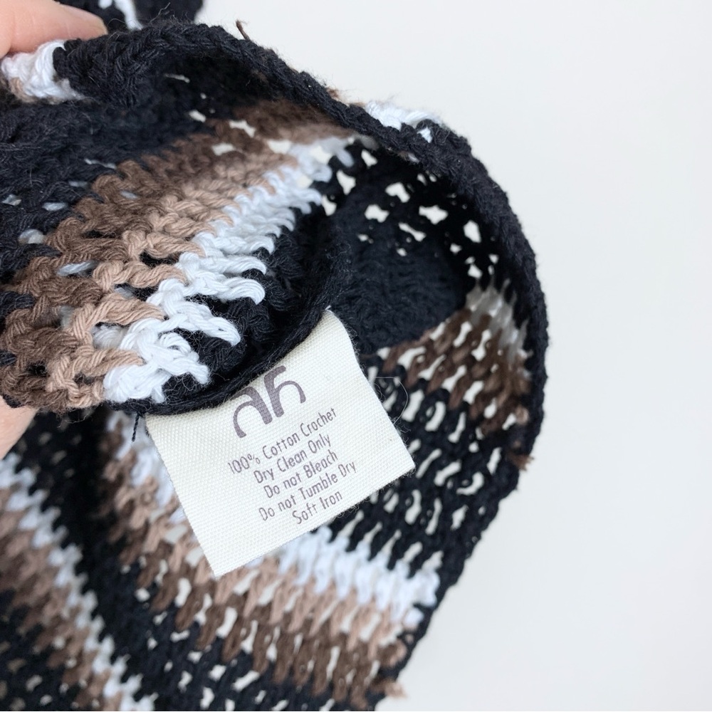 NEW All That Remains Colby Crochet Shirt (Sz US 4) Striped Black Brown White - Picture 14 of 14
